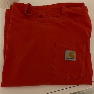 Boys Carhartt Brick Red Tee with Pocket